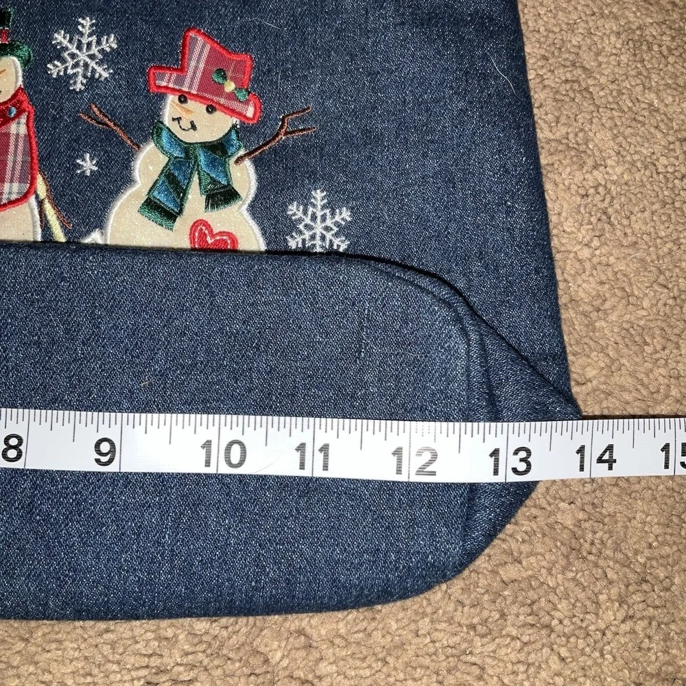 Kim Roger's Christmas Hobo Purse Embroidered Snowmen‎